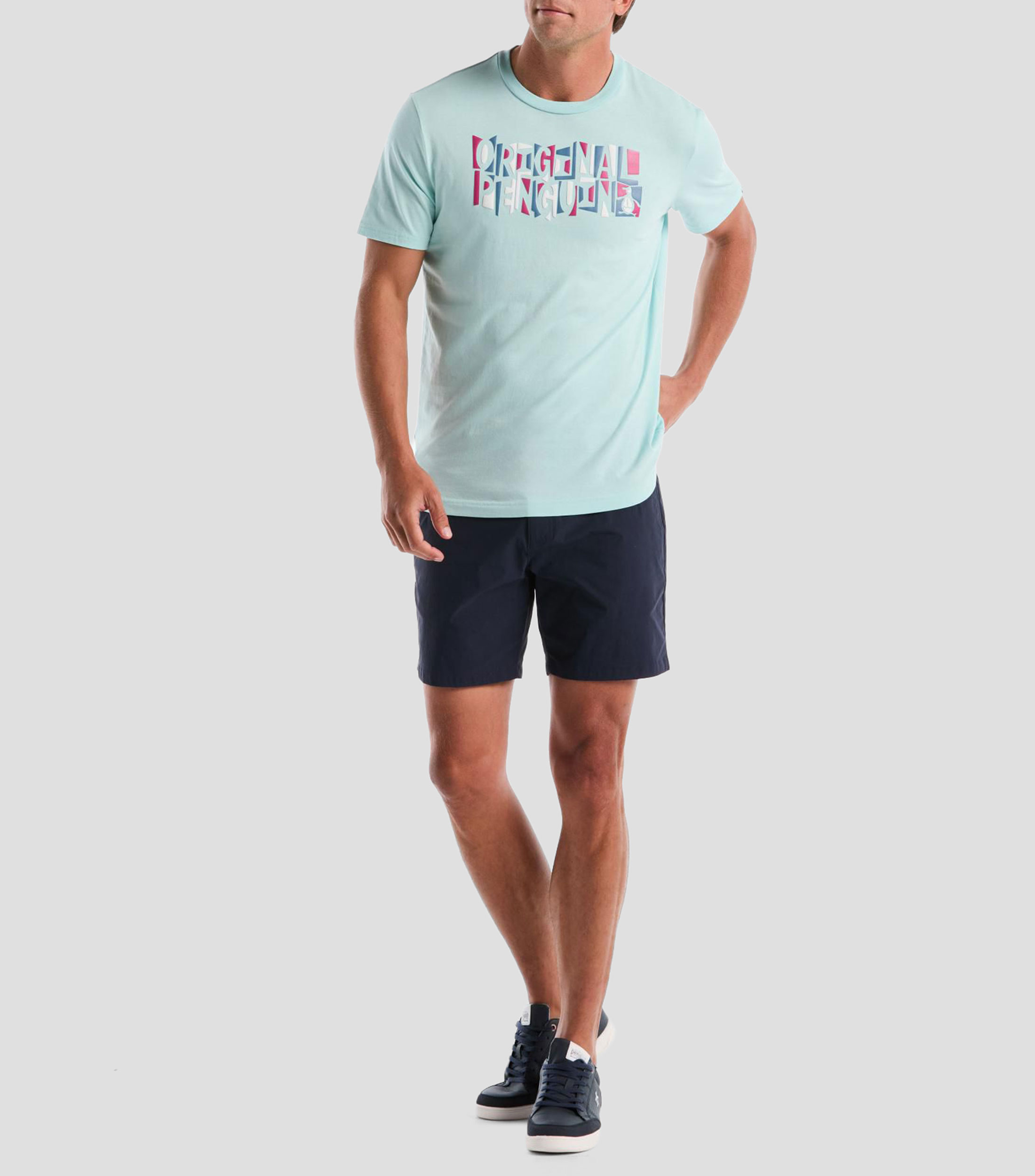 Playera cuello redondo manga corta estampada Hombre